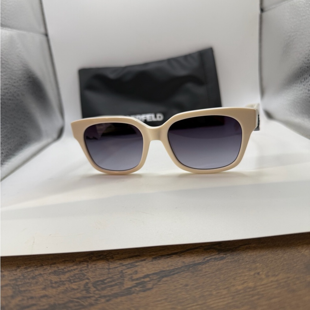 Karl Lagerfeld Cream Sunglasses with Black Case - Picture 8 of 9